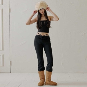 연승어패럴 탑걸 FRONT SHIRRING STRAPPY BOOTCUT PANTS_T326BT708 AB