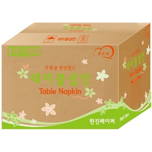 한진페이퍼 푸르미 무형광 천연펄프 테이블 냅킨 92매 (100팩)