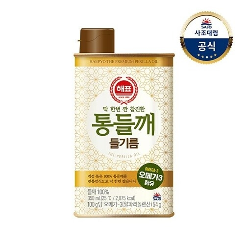 해표 통들깨 들기름 350ml이미지입니다. 누르면 해당 게시물로 새창이동합니다.