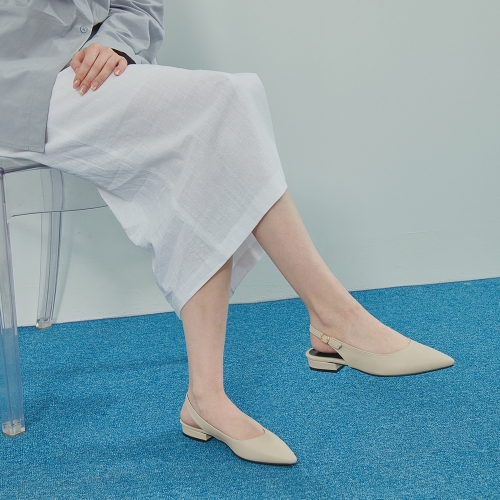  플로리다스튜디오 FL1212 세이지 스틸레토 2cm 슬링백 레이디베이지