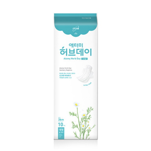 허브데이 시그니처 쿨링생리대 대형 10개 (4팩(40개))_이미지