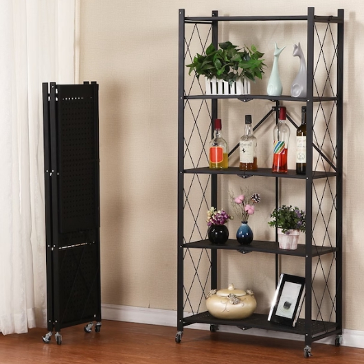 오브민 원터치 접이식 이동식 철제 폴딩 5단 수납 선반_이미지