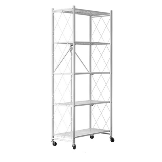 오브민 원터치 접이식 이동식 철제 폴딩 5단 수납 선반_이미지