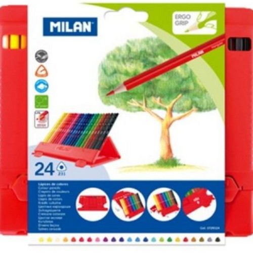 밀란 PP 박스 삼각 색연필 (24색)_이미지