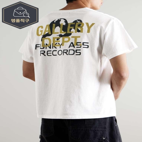 댑 B0081933683 FUNKY ASS RECORDS 글리터 프린트 코튼-저지 티셔츠 FAR-10291