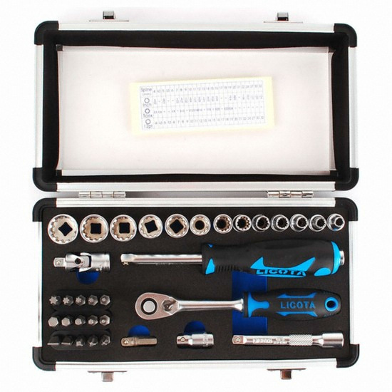 리코타 1/4인치 스플라인 복스세트 ALM-3004 (34pcs)