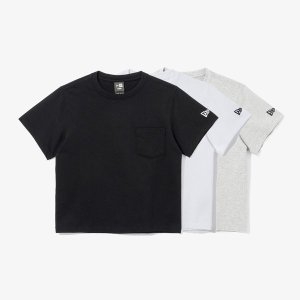 뉴에라 키즈 LIGHTERA 에센셜 3팩 포켓 반팔 티셔츠 멀티 14697421_이미지