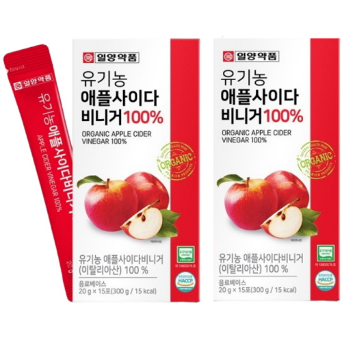 일양약품 유기농 애플사이다 비니거 100% 300g (20g x 15포) (2개)_이미지