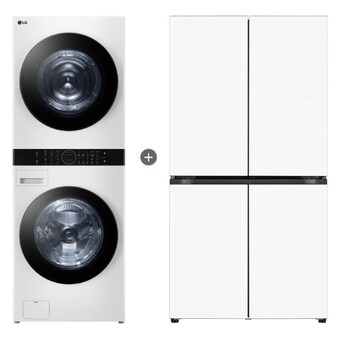 LG전자 트롬 오브제컬렉션 워시타워 W21WAM + 냉장고 <b>T875MHH111</b>
