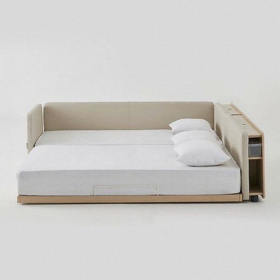 한샘 스테디2 기능 한쪽가드형 데이베드 패밀리침대 SS+Q (매트별도)_이미지