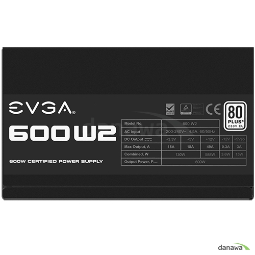 EVGA 600 W2 80PLUS스탠다드 230V EU_이미지