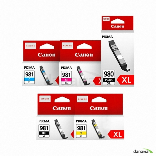 Canon ��ǰ PGI-980XLPGBK, CLI-981XL (BK, C, M, Y) 5�� ��Ʈ