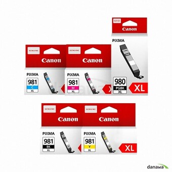 Canon 정품 PGI-980XLPGBK, CLI-981XL (BK, C, M, Y) 5색 세트