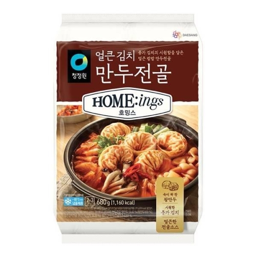 대상 청정원 호밍스 얼큰김치 만두전골 680g (2개)_이미지