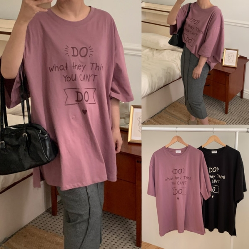 아이우먼 위쉬몰 MO 두두레터링반팔티셔츠 V749H601 빅사이즈_이미지