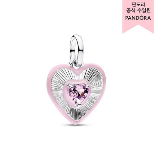 레디언트 핑크 하트 메달리온 참 794409C01