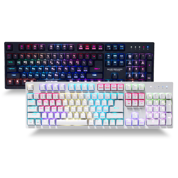 스카이디지탈 NKEYBOARD NKEY-R3 RGB (블랙, 갈축)