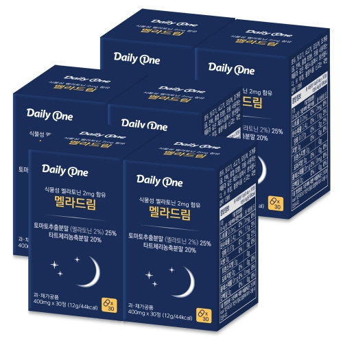 데일리원 식물성 멜라토닌 2mg 함유 멜라드림 30정 (6개)_이미지