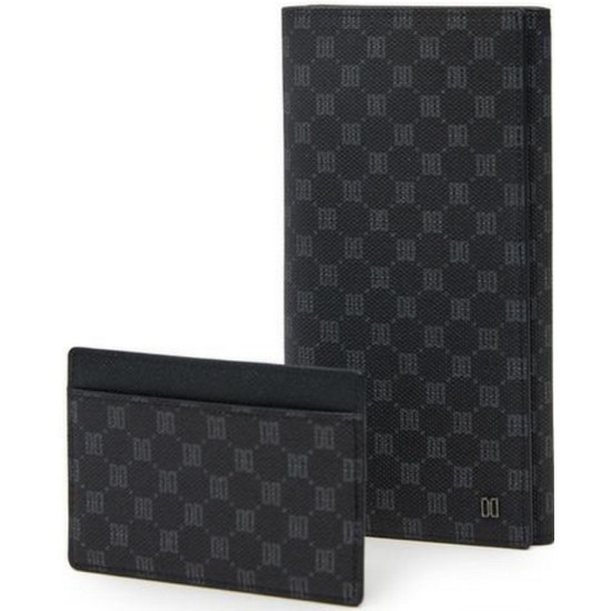 가죽 로고 DD 패턴 장지갑 DBWA2F121BK