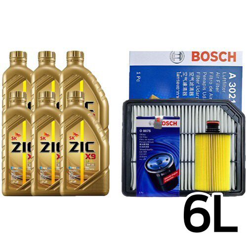 SK엔무브 지크 X9 LS 5W30 6L + 보쉬필터 쌍용 렉스턴 디젤 (요소수 미적용)_이미지
