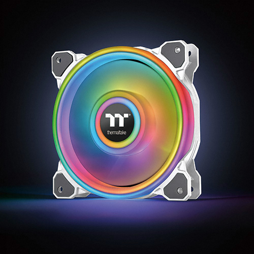 써멀테이크 Riing Quad 14 RGB 라디에이터 팬 TT 프리미엄 에디션 (컨트롤러/3팩, 화이트)_이미지