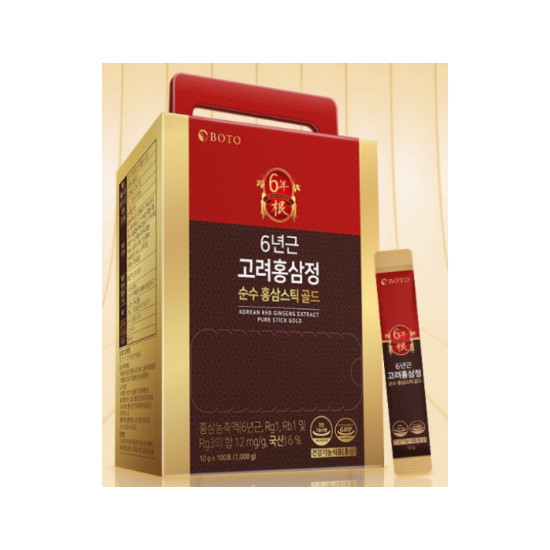 보뚜 6년근 고려홍삼정 순수 홍삼스틱 골드 10g 100포 (1개)_이미지