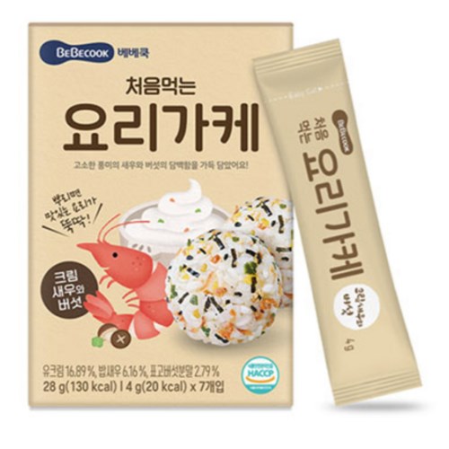 베베쿡 처음먹는 요리가케 크림새우와 버섯 28g (1개)_이미지