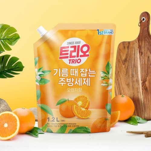 트리오 기름때 잡는 주방세제 오렌지향 1.2L (1개)_이미지
