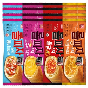 한성 한입 롤피자스틱 냉동피자 콤비네이션4+불닭4+치킨커리4+고구마치즈4 80g 16개