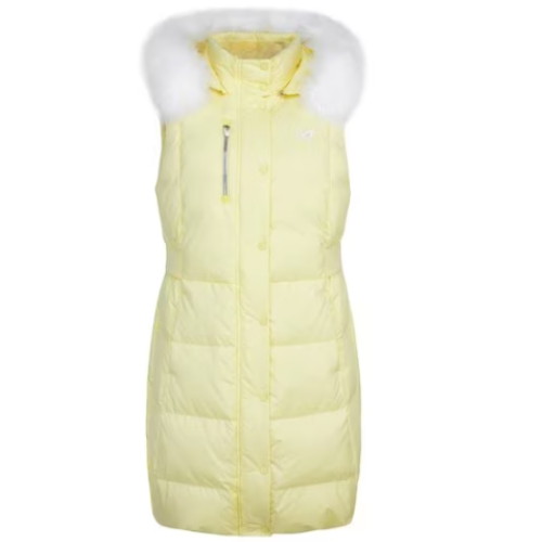마스터바니에디션 폭스 퍼 후드 헤비 다운 롱 베스트 421C4JV253 (YL, 옐로우)