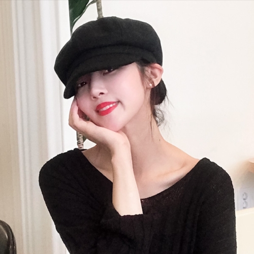 여자 빵모자 무지팔각모 뉴스보이캡 헌팅캡_이미지