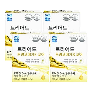 셀로닉스 트리어드 투명 오메가3 코어 750mg 30캡슐 (4개)_이미지