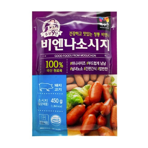 목우촌 주부9단 비엔나 소시지 450g (3개)_이미지