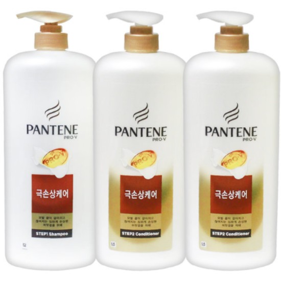 팬틴 대용량 PRO-V 극손상 케어 컨디셔닝 샴푸2개+컨디셔너 3종 세트_이미지