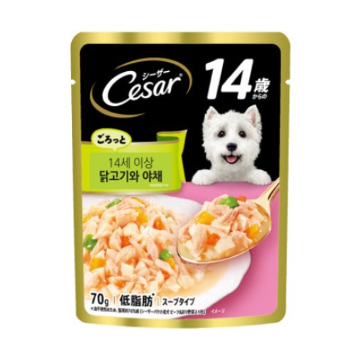  시저 파우치 14세이상 닭고기와 야채 70g [4개]