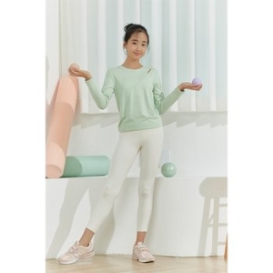  YP50322 숄더 라인 컷 오프 롱 슬리브_민트멜란지