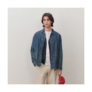 패션그룹형지 본 세미 오버핏 청키 데님 점퍼 네이비 BNESJP408NY