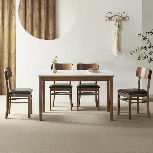 라로퍼니처 라니아 포세린 통세라믹 식탁 1200 (의자4개)