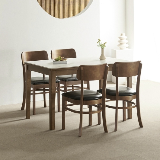 라로퍼니처 라니아 포세린 통세라믹 식탁 1200 (의자4개)_이미지