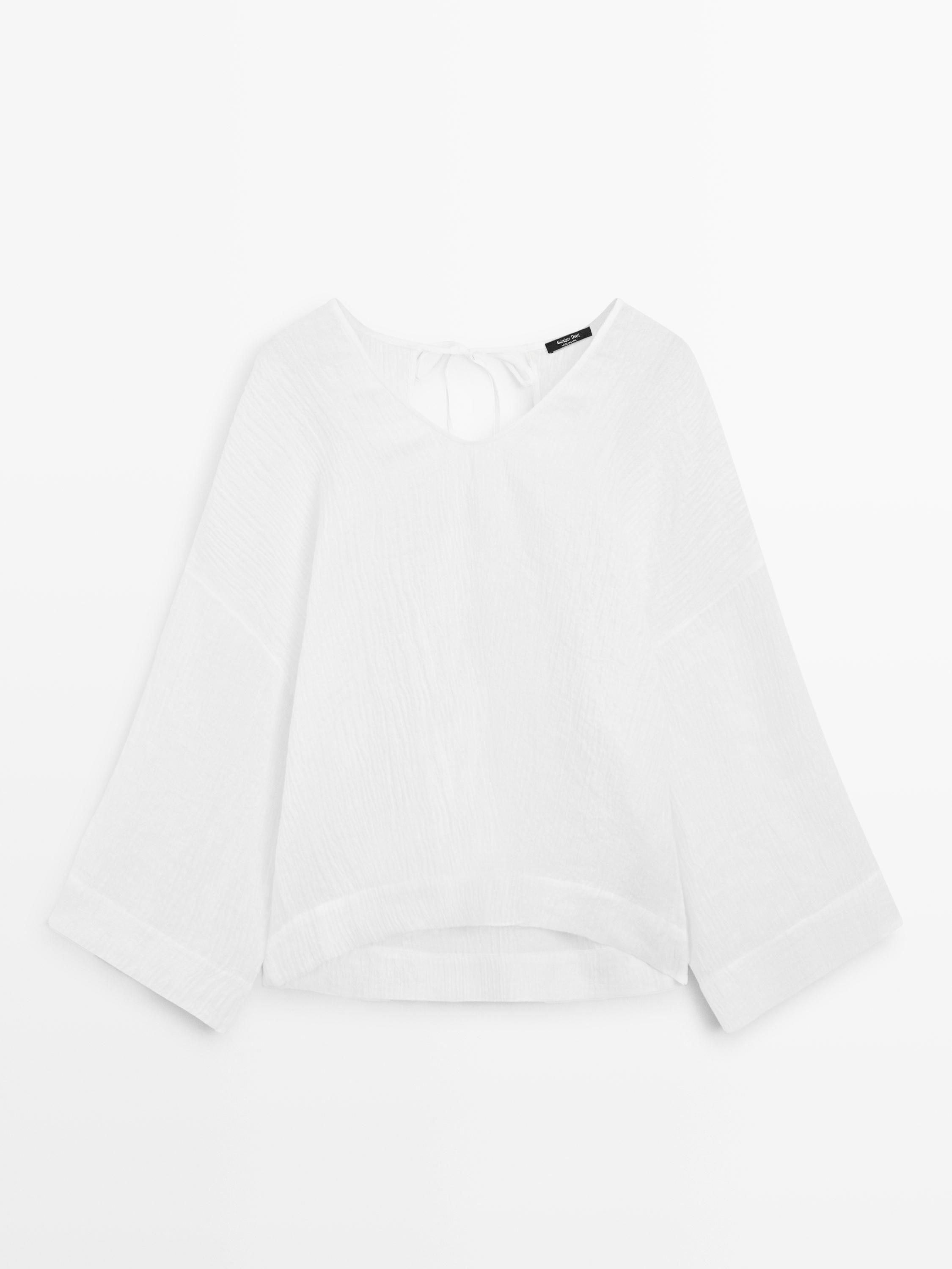 린넨 하늘거리는 블라우스 Grbrochenes Weiss 4905102