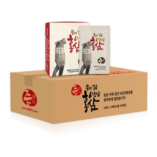 굿모닝비엔에프 즙쟁이 뿌리깊은 6년근 홍삼 70ml 100포 (1개)