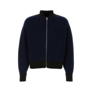 질샌더 Dark blue wool blend cardigan J61HP0005J14824 412