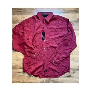 타미 진 드레스 셔츠 긴팔 레드 버튼업 빈티지 2566542