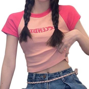 오노마 ONM 여자 빈티지 여름 크롭 티셔츠 데일리룩 반팔티 36150176_이미지