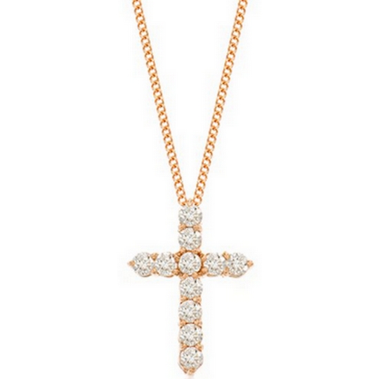 세그먼트에이 14K 랩그로운 다이아몬드 심플 십자가 목걸이 LD22021N_이미지