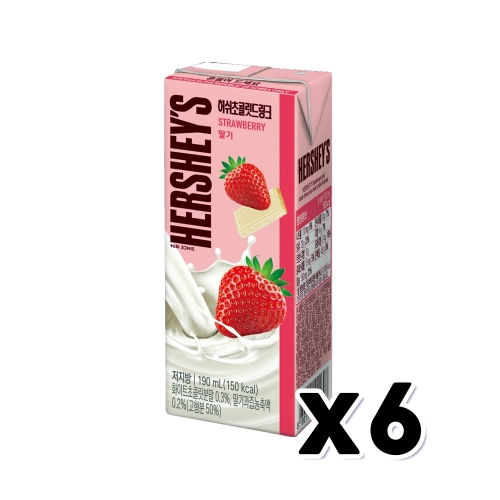 매일유업 허쉬 초콜릿 드링크 딸기 190ml (6개)_이미지