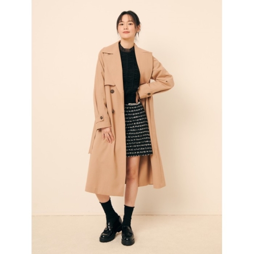 여성 와이드 칼라 더블버튼 트렌치 코트 GP9M0TC901