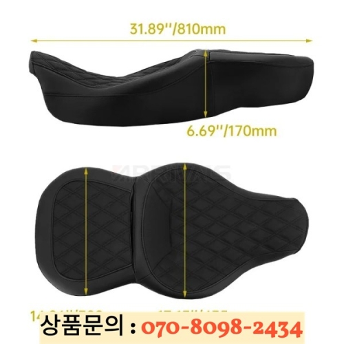 바이크 운전자 조수석 PU 가죽 Harley Touring CVO Street Glide Road Special 2009-2022.._이미지