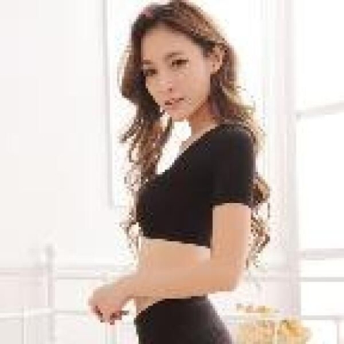 무더위 겨드랑이 땀 패드 크롭 반팔티 W91C28F