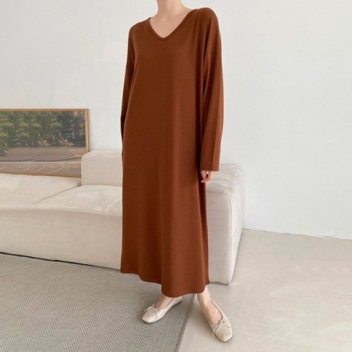 아이우먼 이츠롱V넥롱원피스 LDK699M311 빅사이즈_이미지